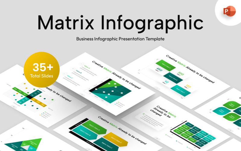 Шаблон инфографики «Матричная диаграмма» PowerPoint