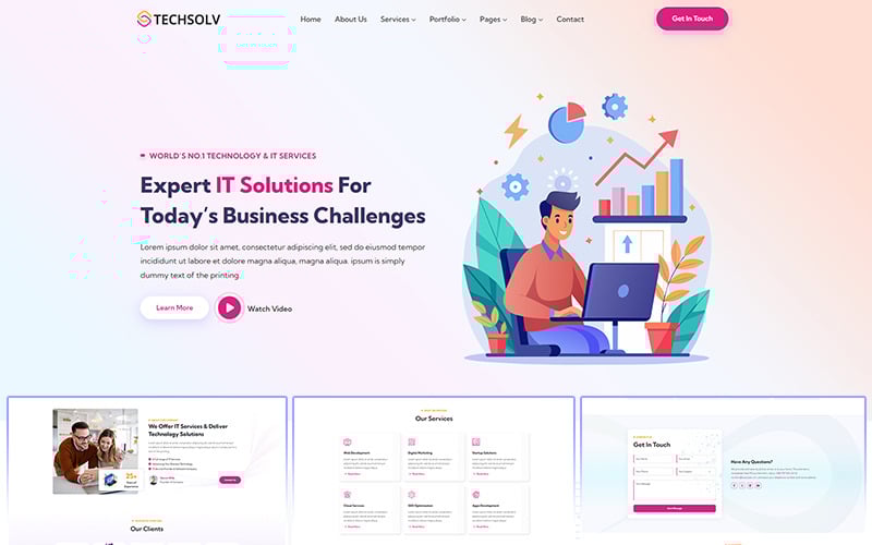 Techsolv – HTML5-responsive Website-Vorlage für IT-Lösungen und Unternehmensdienstleistungen