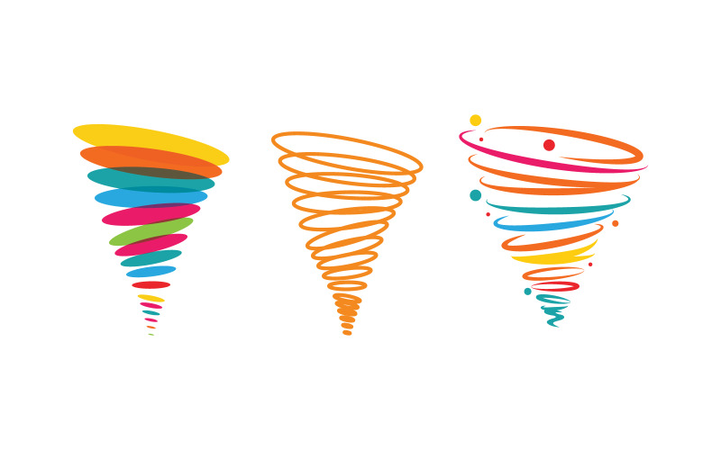 Wind Tornado symbol vector Ilustrace loga v.3