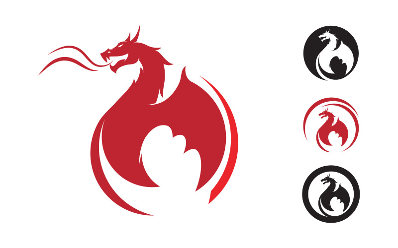 Conception d'illustration d'icône vectorielle de dragon à tête forte v.3