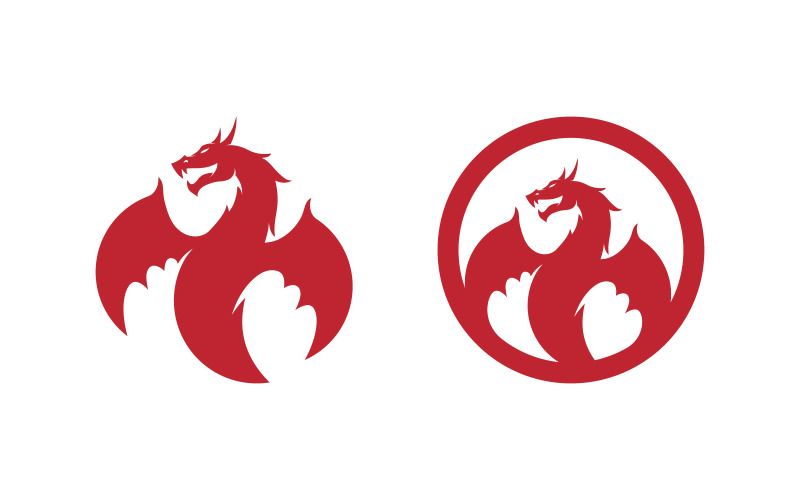 Conception d'illustration d'icône vectorielle de dragon à tête forte v.6