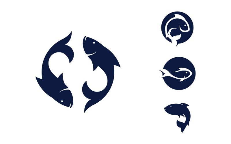 Disegno vettoriale dell'icona del logo del pesce 14