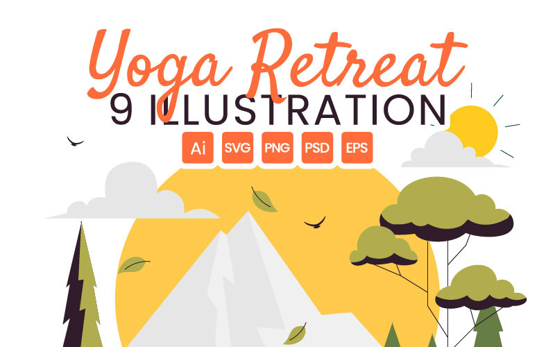 9 Yoga ve Meditasyon İnziva İllüstrasyonu