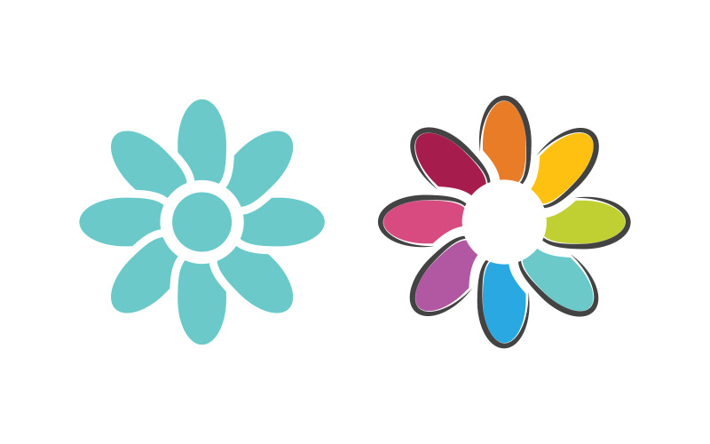 Modèle de conception d'icône vectorielle de pétales de fleurs de beauté illustration v.9