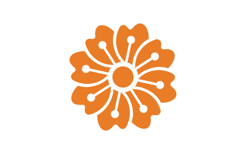 Modello di progettazione dell'icona vettoriale dei petali dei fiori di bellezza illustrazione v.11