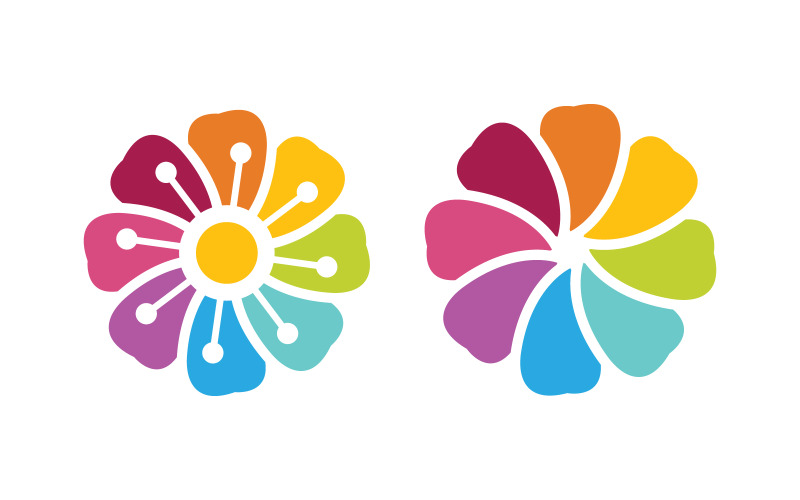 Modello di progettazione dell'icona vettoriale dei petali dei fiori di bellezza illustrazione v.20