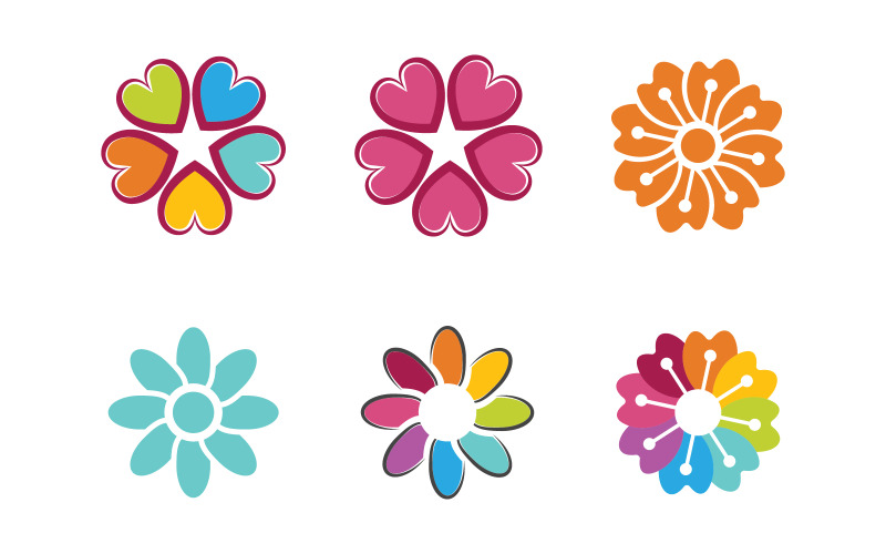 Schoonheid bloemblaadjes vector pictogram ontwerp sjabloon illustratie v.1