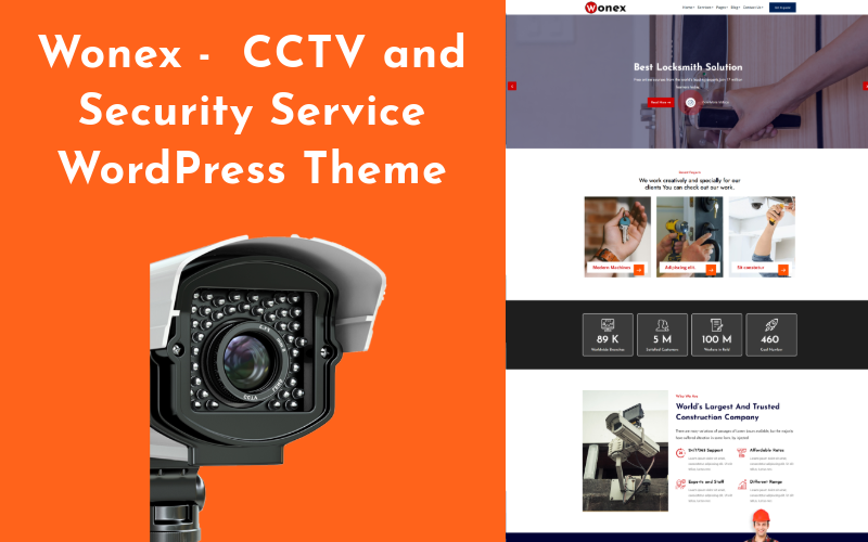 Wonex -  CCTV and Security Service WordPress Theme