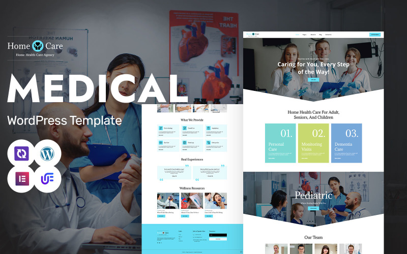 Home Care - Cuidados para Idosos e Serviços de Enfermagem WordPress Elementor Theme