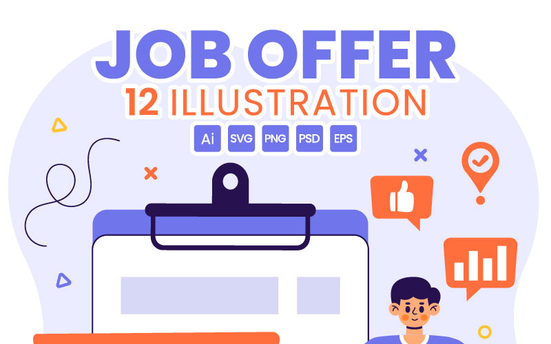 12 Illustration för rekrytering av jobberbjudande