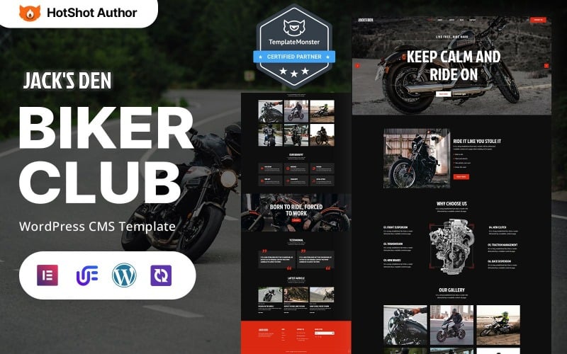 Jack's Den - Motorradclub und Biker-Community WordPress Responsive Theme