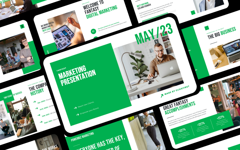 Modèle de présentation marketing fantastique