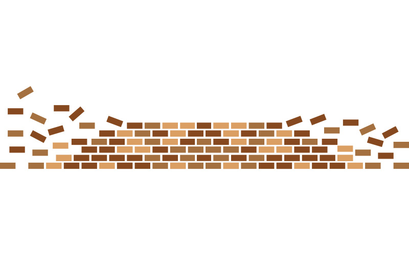 Modelo de design de ilustração vetorial de parede de tijolos v.2