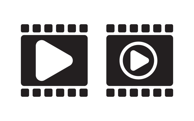 Film cinema icona vettore Logo design illustrazione v.12