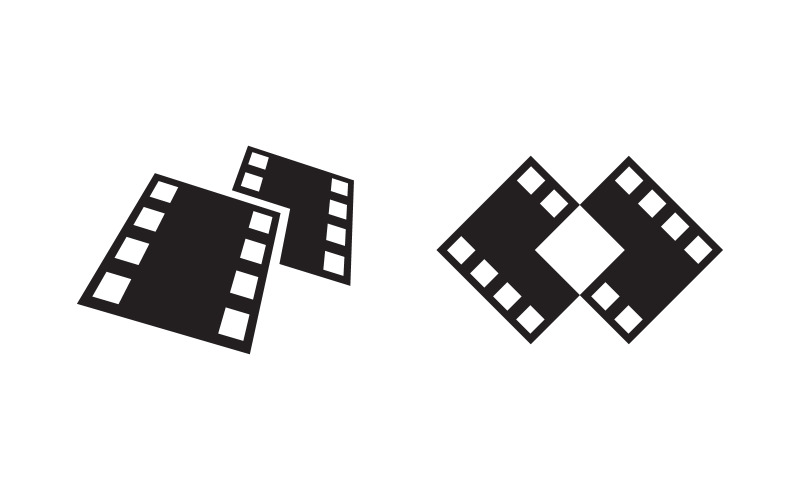 Film cinema icona vettore Logo design illustrazione v.22