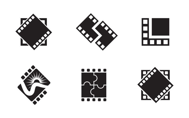 Film film kino ikona wektor Logo design ilustracja v.24