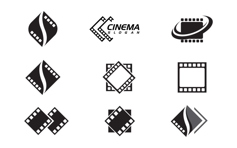 Icône de film de cinéma vecteur Logo design illustration v.23