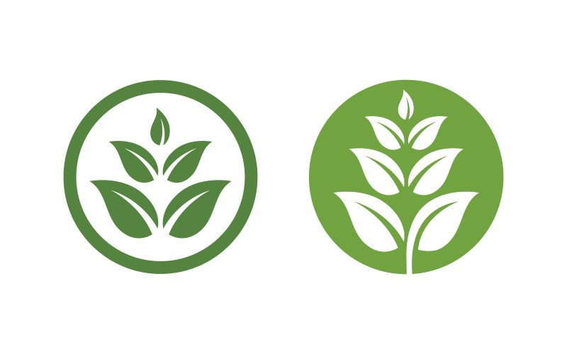 Natura erboristica foglia ecologia natura vegana concetto elemento vettore v.3