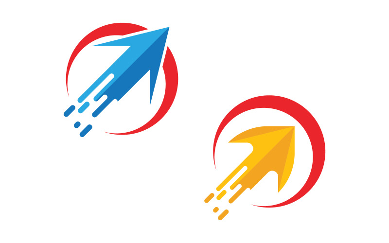 Šipka Rychlejší vektorové ilustrace ikona Logo šablony design v.4
