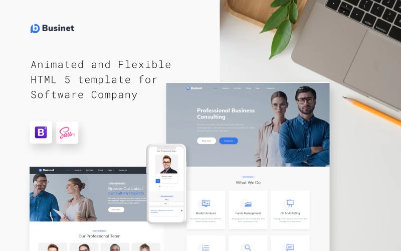 Businet - Consulting Agency Modern Multipage HTML5 Website Template