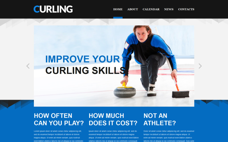 Curling Responsive webbplatsmall