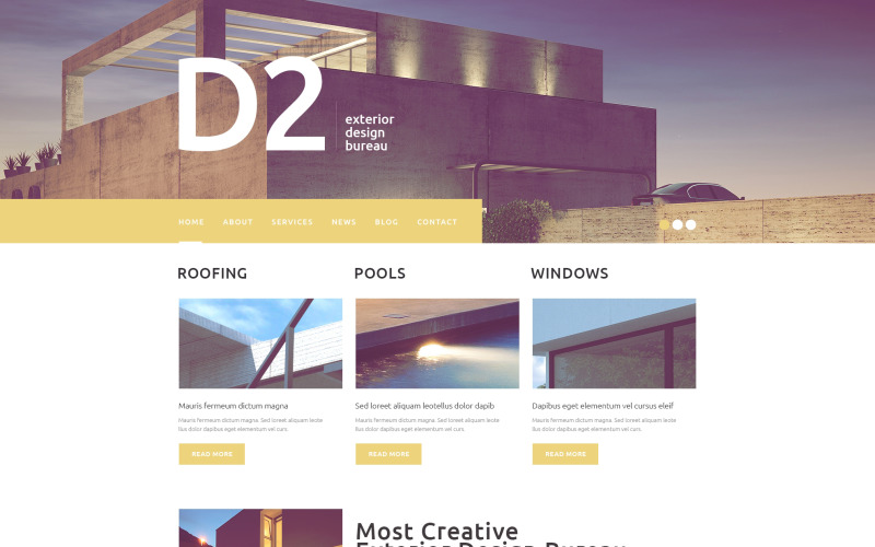 Exteriör design WordPress-tema