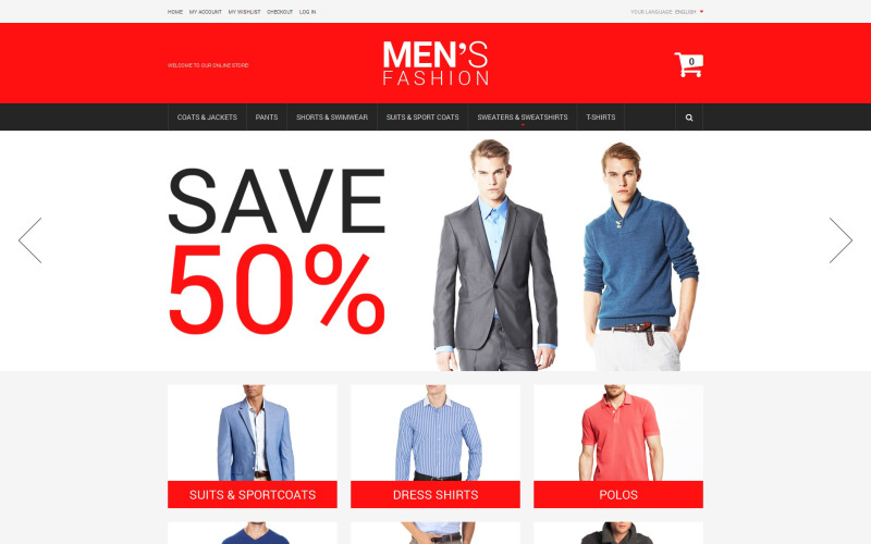 Motyw Magento dla męskiej mody korporacyjnej