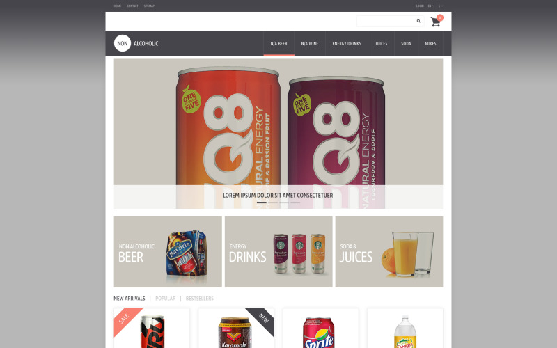 PrestaShop téma Nealkoholické nápoje