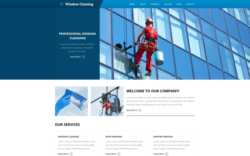 Responsive Website-Vorlage für die Fensterreinigung