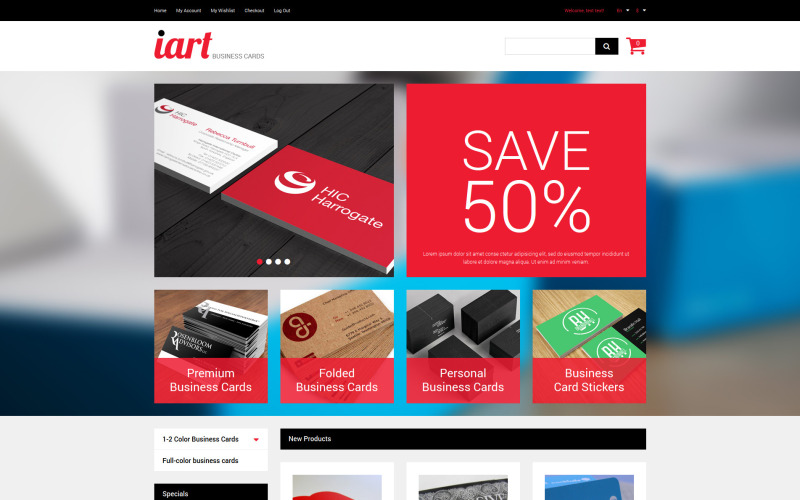 Tema Magento da Loja de Cartões de Visita