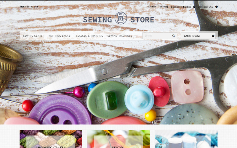 Тема PrestaShop для любителів шиття