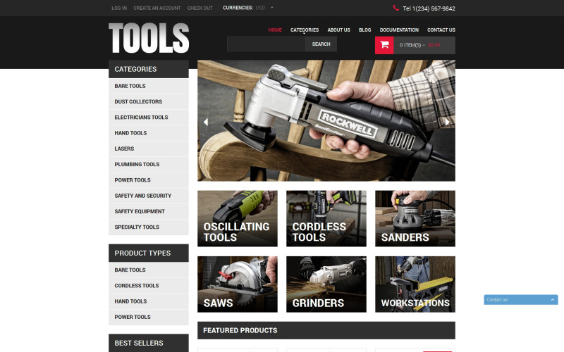 инструменты и оборудование отзывчивая тема shopify