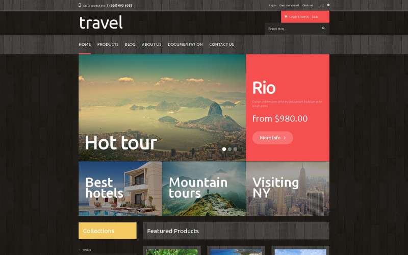 туристическое агентство отзывчивая тема shopify
