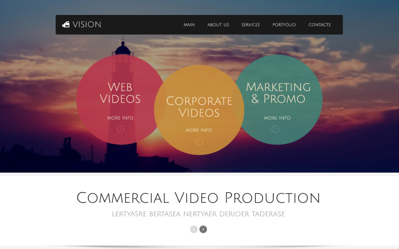 Videografer responsiv webbplatsmall