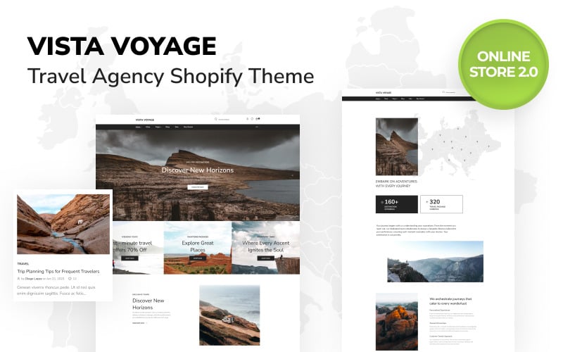 Vista Voyage - Boutique en ligne réactive pour agence de voyages 2.0 Thème Shopify