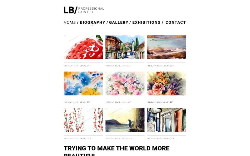 艺术家作品集响应式网站模板