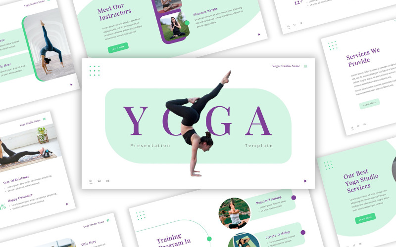 Yoga Studio PowerPoint-mall