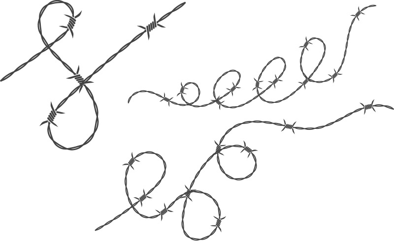 Modelo de design de ilustração vetorial de arame farpado v.13