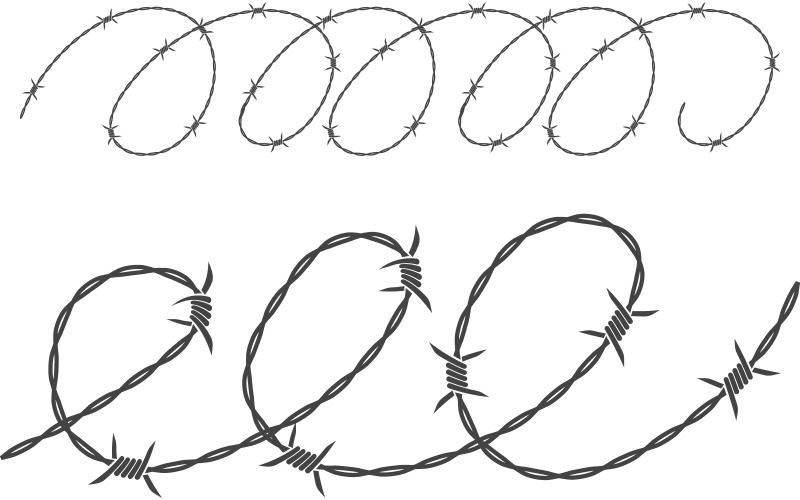 Modelo de design de ilustração vetorial de arame farpado v.17