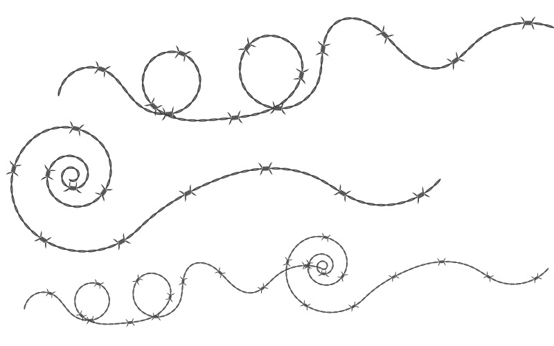 Modelo de design de ilustração vetorial de arame farpado v.18