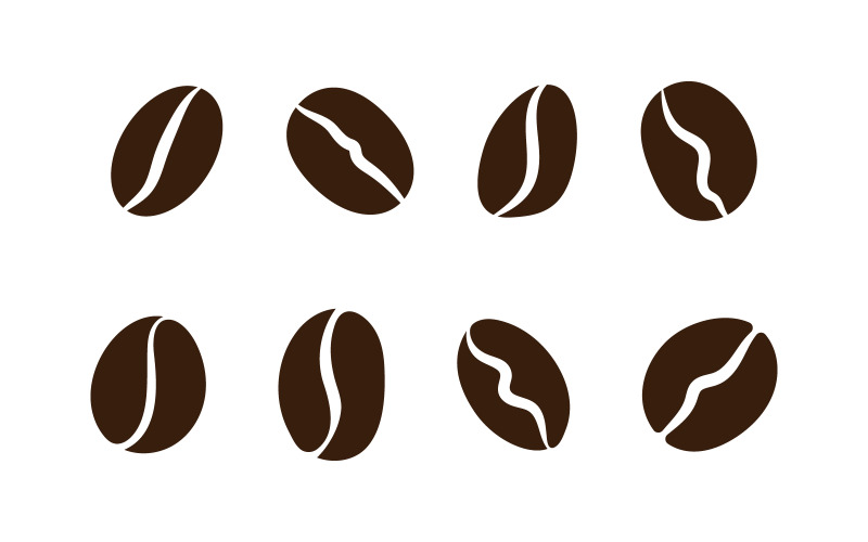 Kaffeböna café ikon vektor illustration mall v.3