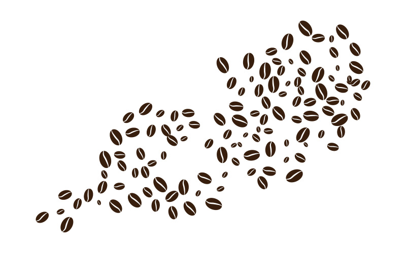 Kahve çekirdeği kafe simgesi vektör çizim şablonu v.11