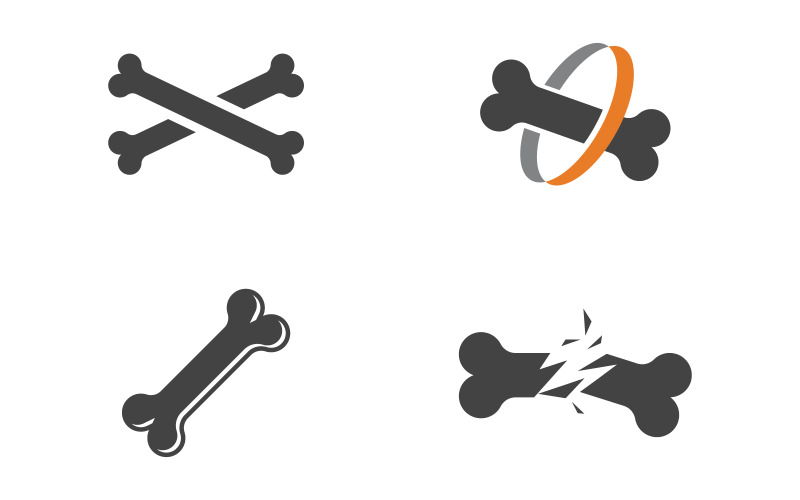 Knochen-Vektor-Symbol Haustier Hund Forensik-Symbol Vektor-Illustration v.1
