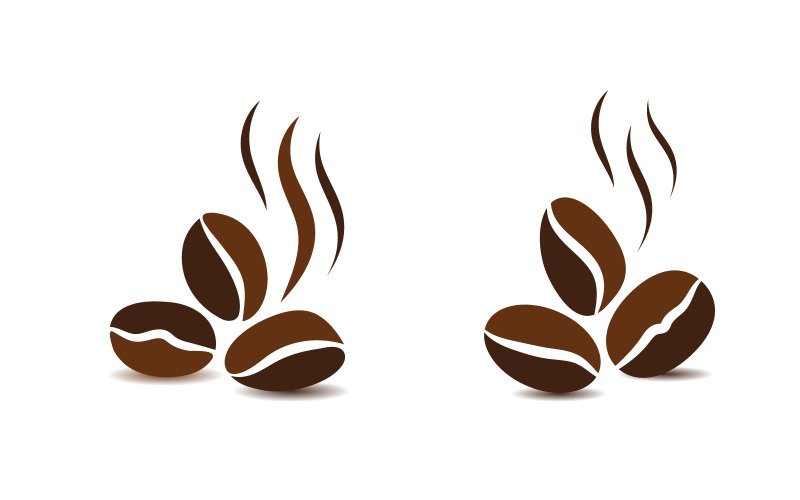 Koffieboon café icoon vector illustratie sjabloon v.9