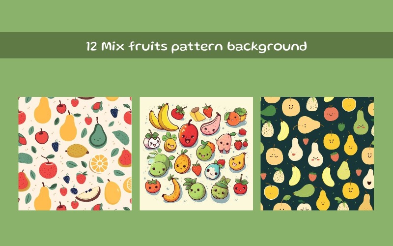 Mix fruits pattern background