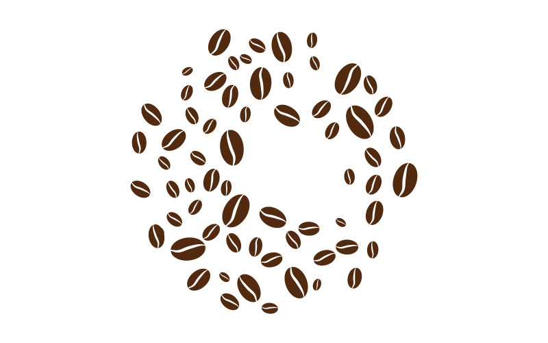 Modello di illustrazione vettoriale dell'icona del caffè in chicchi di caffè v.26