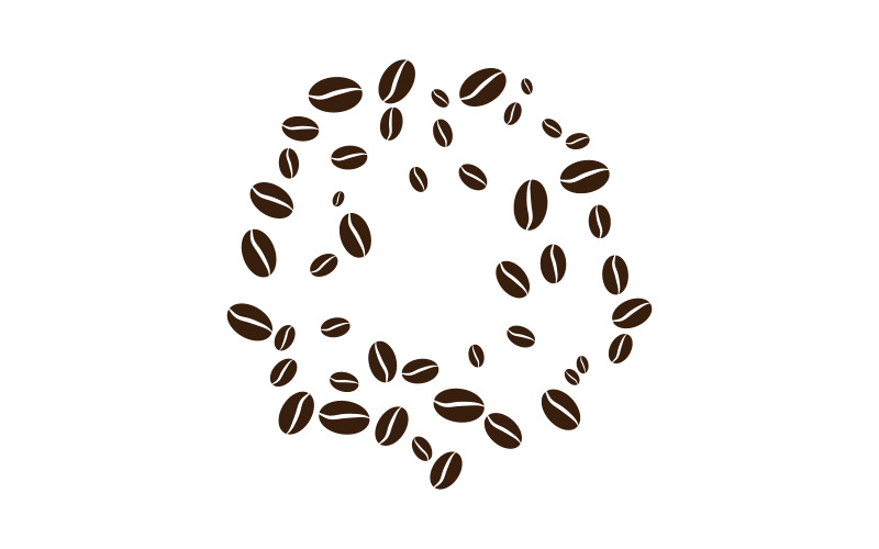 Modello di illustrazione vettoriale dell'icona del caffè in chicchi di caffè v.34