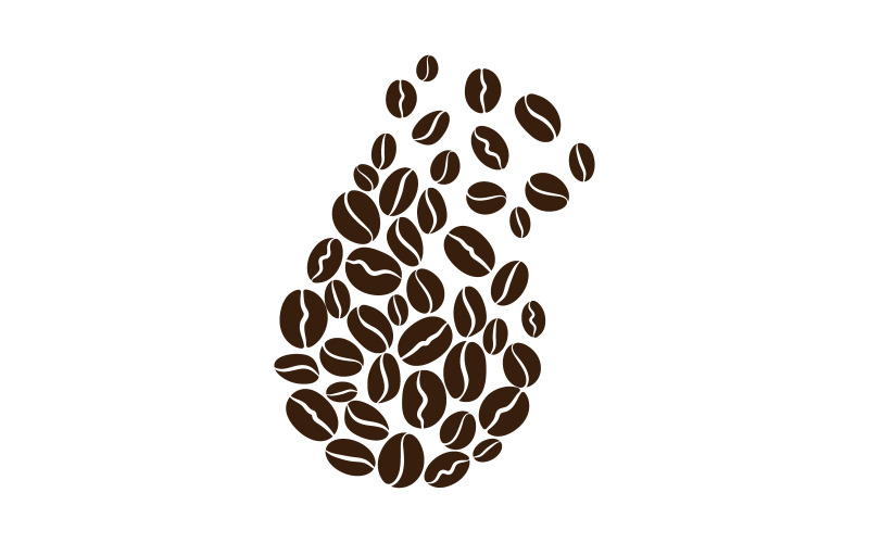 Modello di illustrazione vettoriale dell'icona del caffè in chicchi v.20