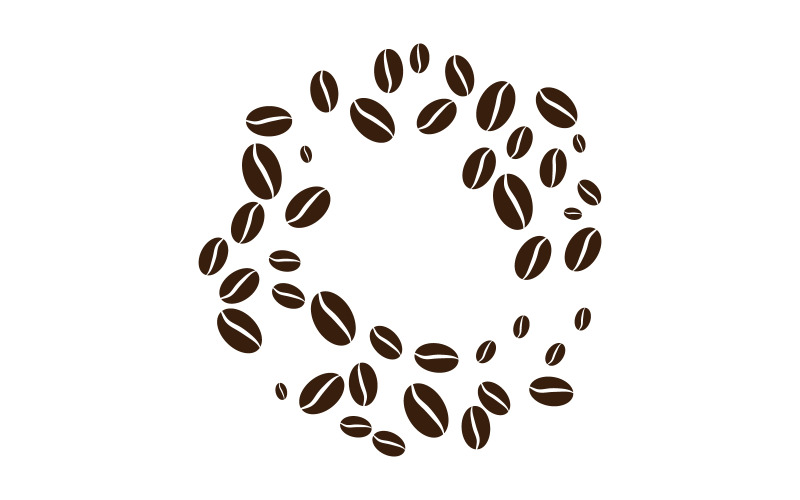Modello di illustrazione vettoriale dell'icona del caffè in chicchi v.33