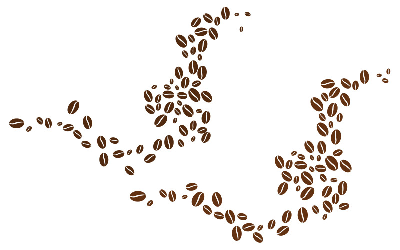 Vorlage zur Vektorillustration des Kaffeebohnen-Café-Symbols v.27